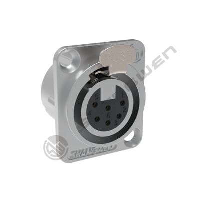 Indoor IP40 Protection 6-Pole XLR Audio Video Connectors for Professional Audio and Video