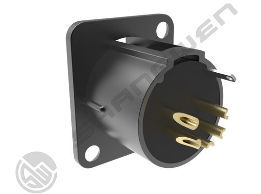 High Quality Mini 5-Pin XLR Male Audio Connector IP40 Zinc Alloy Shell in Gold Indoor Microphone Audio Cable Plug in Black