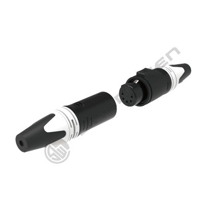 5 Pin Panel Mount XLR Socket Connector Outdoor Audio Waterproof Rubber Jacket Female Jack for Power Application