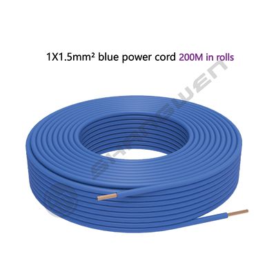 Single Core Blue 1*1.5mm²  H07V-K  Power Cord CE CCC VDE RV Power Cord  Flame Retardant  Bare Copper Core 450/750V Single Cable