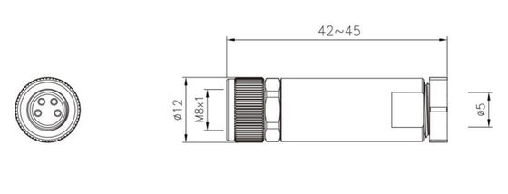 Industrial Grade IP67 Straight Female Plastic Screw Terminal M8 Plug 8 Pin Male Female Application for Power Aluminum Housing