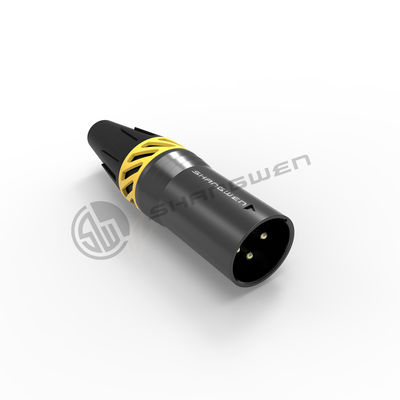 Konektor XLR Berkuasa Kecil Hitam Waterproof IP65 Konektor 3 Pin Plug Pria