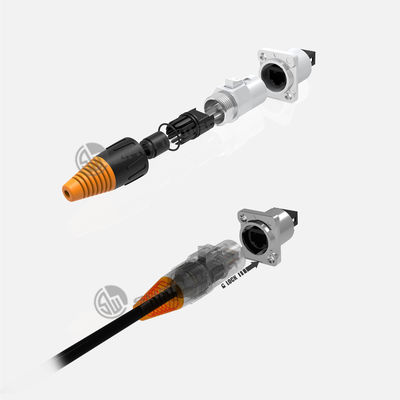IP65 Waterproof Rj45 Pria Dan Wanita Konektor Metal Button Upgrade Model