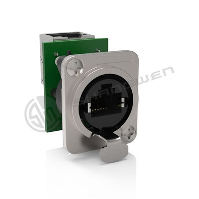 Sinyal Rj45 Female Connector Socket Indoor Use Lock Lock Bentuk D