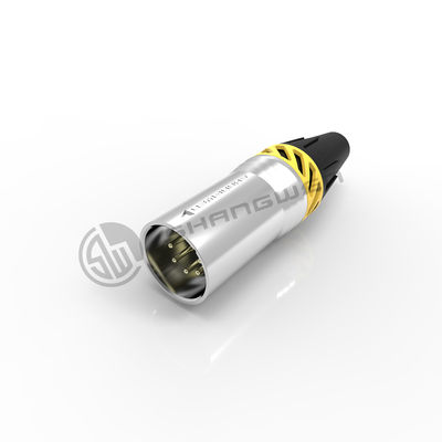 7.5A XLR Konektor 5 Pin Waterproof IP65 Silver Male Plug Untuk Audio
