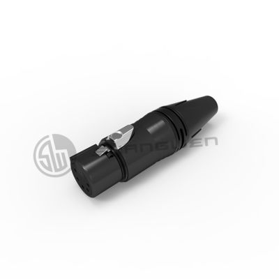 Audio Wanita 5 Pin Plug Connector XLR Indoor Use Black Shell