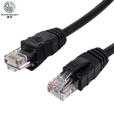 Kabel Ethernet PVC Bulat Cat6a UTP Patch Cord 24AWG 4 Pasangan Hitam / Gary 4P