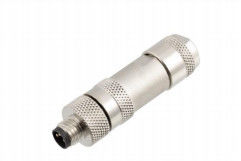 IP67 3/4pin M8 Straight Male Metal Assembled Plug dengan Screw Terminal Industrial