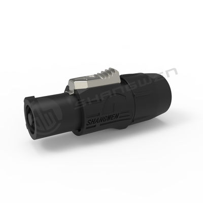 CQC、CE、UL Konektor Hitam Steker Powercon Tahan Air 250v 20A