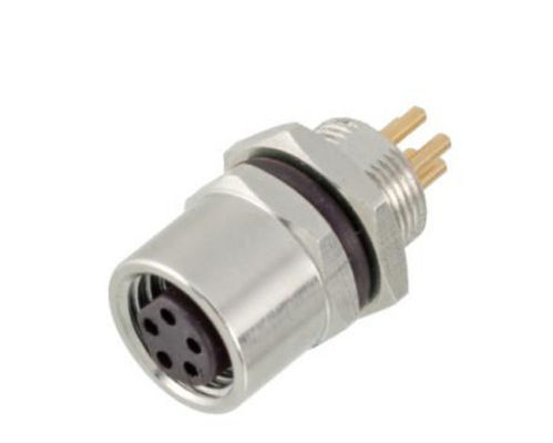 Industrial M8 Female Front Mount Socket PCB Screw M8*0.5 Dengan 3/4pin Screw Terminal IP67 Waterproof