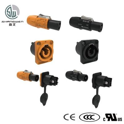LED Display Connector 250V 3Pin Male Blue LED Powercon Chassis Plug Connector untuk Aksesoris Elektronik Industri