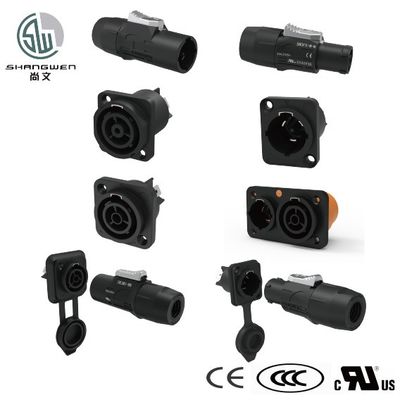 Outdoor Power LED IP65 Waterproof Male Plug Connector 3Pin 250V Speakon Connector untuk Aksesoris Elektronik Industri
