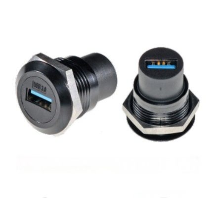 USB 3.0 Zinc Alloy Round Data Connector Dustproof Audio Data Connection untuk Aksesoris Elektronik Industri