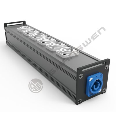 6-Port PowerCON Audio Distribution Output Box Screw-In Instalasi Konstruksi Aluminium