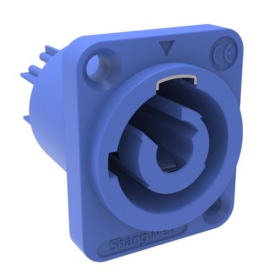 Poweron LED Screen Display Audio Connector Socket 20A Biru 3 Panel Wanita Gunung IP44