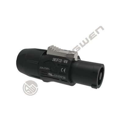 3 Pin Pria Wanita Powertrue Konektor Listrik Waterproof Outdoor 3Pin Power Waterproof AC Konektor Kapasitas Arus Tinggi Terkunci Triple Core 20A 500V True IP65 Konektor Waterproof