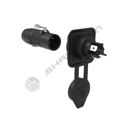 PA6 Plastik Pria Waterproof Power Connector Korosi Resistensi Untuk LED Display