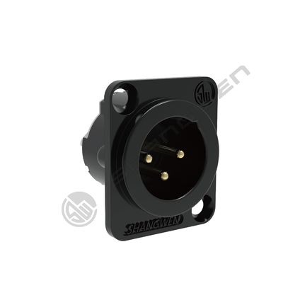 Custom Logo Outdoor Waterproof 3 Pin XLR Male Connector 7.5A Power Audio Video Female Socket with Zinc Alloy Housing