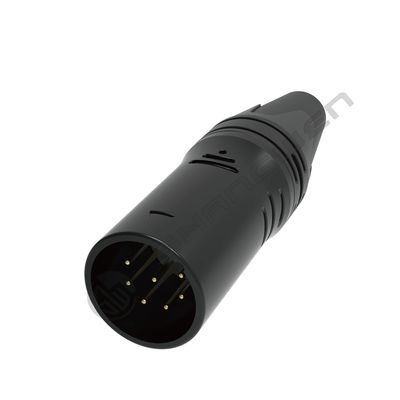 Black 7-Pin XLR Audio Video Connectors 7-Pole Female Male Plug Socket untuk perlindungan IP40 dalam ruangan
