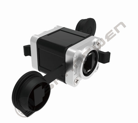 Outdoor Waterproof Ethercon RJ45 Connectors Adaptor Wanita untuk Cat5e Network Power Ethernet Cable Extension Connector