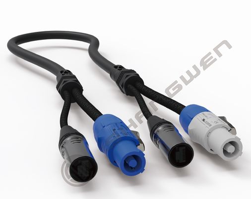 XLR Wanita dan Pria Powercon Kombinasi Kabel Daya dan 3pin DMX SJT Kabel Sinyal 2in1 In dan Out Power Kabel Hybrid
