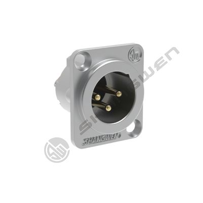 Mini D-Type XLR Audio Connector 3-Pin Male Socket Zinc Alloy Shell Panel Mount Jacks untuk Speaker Audio Mikropon XLR Wanita