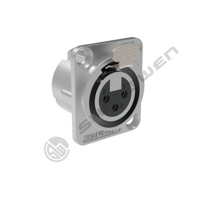 Indoor Waterproof 10A Rated Silver-plated 3-Pin XLR Female Connector Panel Mount Microphone Adapter Converter untuk Speaker Audio