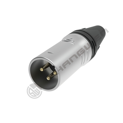 Peralatan Audio Video 10A Konektor Pria XLR Berkualitas dengan Kontak Pemasok Perak Waterproof dan Shell Coupling Thread DMX