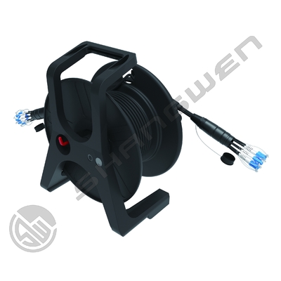 Hitam 4/6/8 Core Outdoor Armored PDLC LC SC FC Singlemode 4Fibers 6Cores 8 Fibers Option Meters Patch Cord Bundle Reel Drum