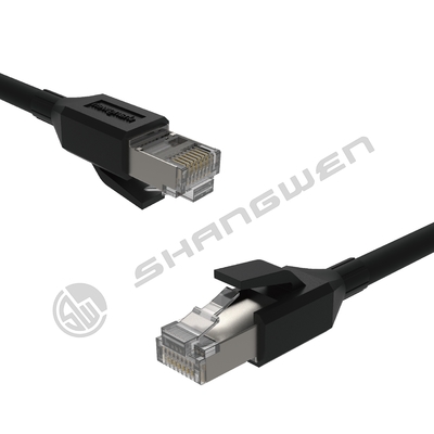 Kabel Ethernet RJ45 Cat 7 SFTP Berpelindung 10Gbps 600MHz 4 pasang CE UL Multiple Copper 100% Tembaga Bebas Oksigen RJ45 Cat7