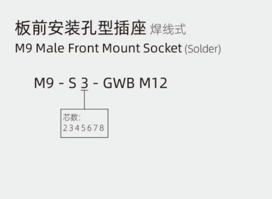 M9 Male Front Mount Socket(solder)  IP67 2\3\4\5\6\7\8 Pin Industrial Connector