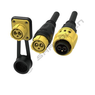 Power Supply Waterproof  Push-pull Self-locking Yellow Industrial Male Socket Power Connector M19 Push Lock 3 Pin Connector